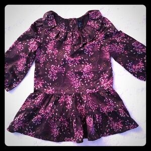 BabyGap Soft Floral Blouse, Purple, sz 2T.